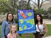 Leon Springs ES: Art Teacher Michelle Gonzales, Skye Myers, and Principal Gracie Espinoza