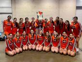 Group of 24 Brandeis Varsity cheerleaders 