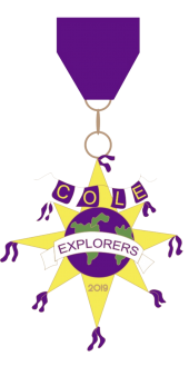 Cole Fiesta Medal with Explorers logo of world and compass
