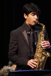 Seth Sandoval Playing the saxophone 