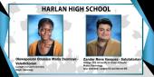 Photo collage of Harlan HS Valedictorian and Salutatorian