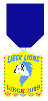 Lieck Fiesta medal with lion mascot in center