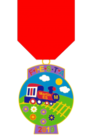 Martin Fiesta medal featuring train car on tracks
