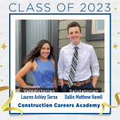 Photo collage of Construction Careers Academy Valedictorian and Salutatorian