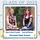 Photo collage of Marshall HS Valedictorian and Salutatorian 