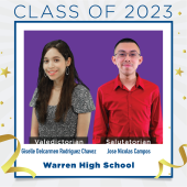 Photo collage of Warren HS Valedictorian and Salutatorian 